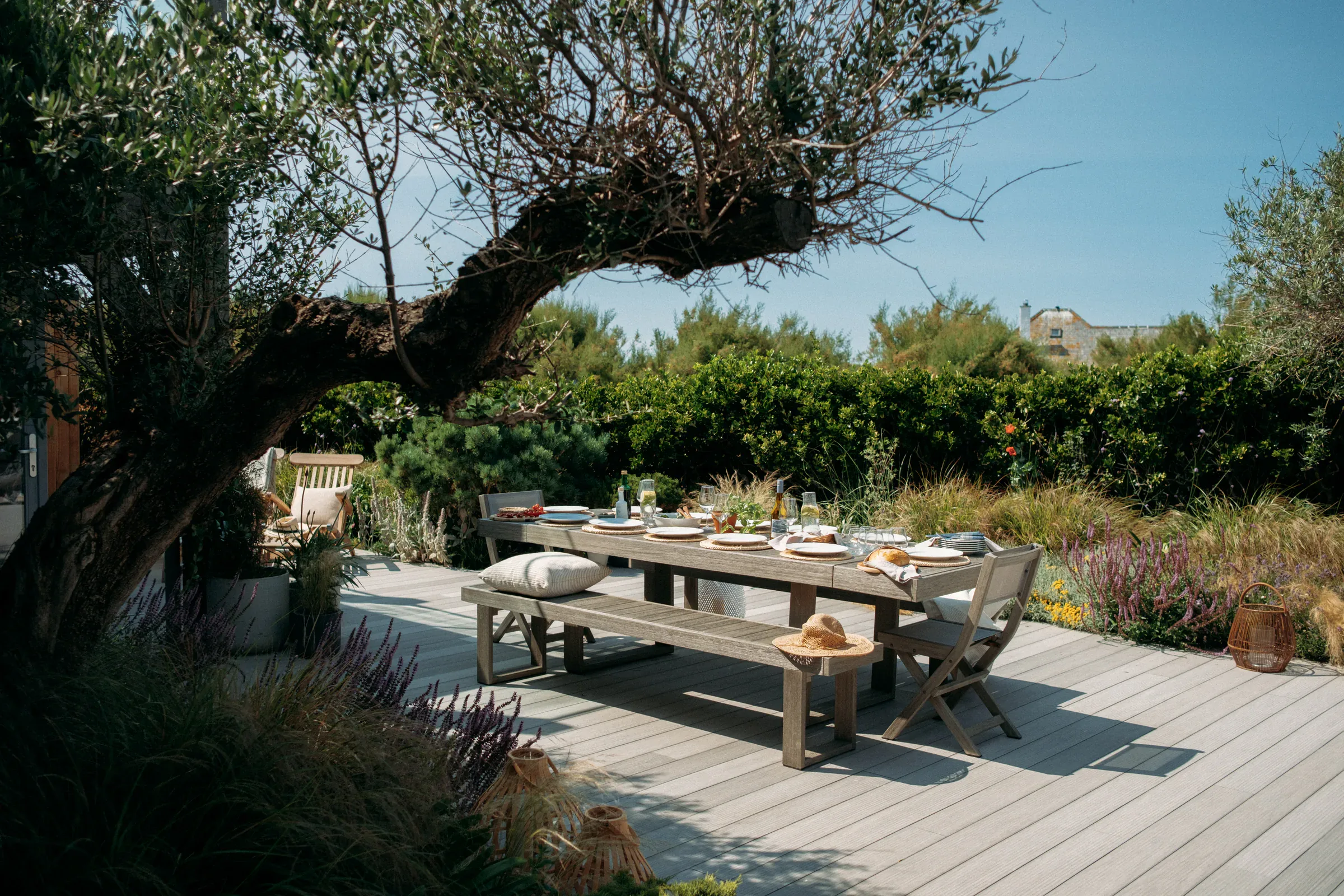 The garden terrace at Constantia in Constantine Bay, photographed for Perfect Stays