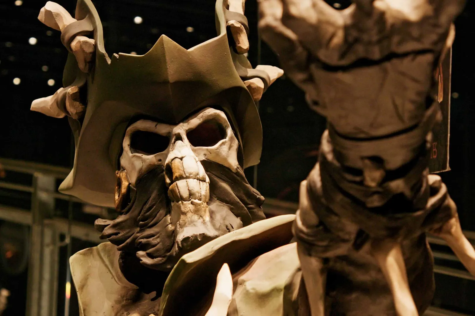A dark and atmospheric view inside the Pirates exhibition at National Maritime Museum Cornwall